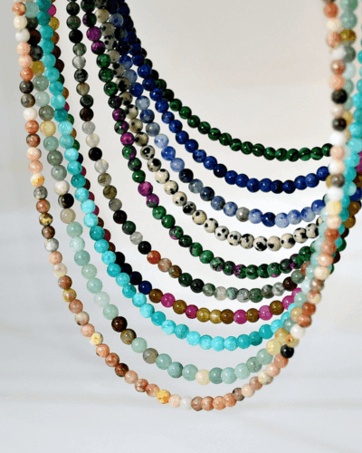 4MM Colored Beaded Tourmaline Necklace Wholesale