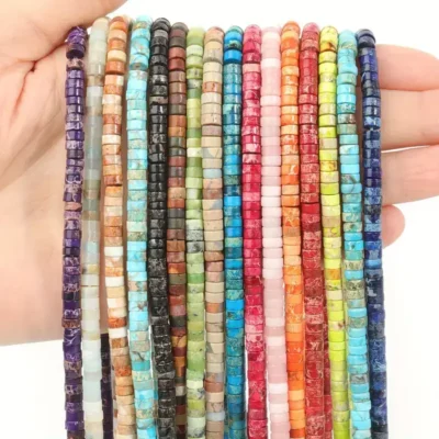 Natural Sediment Jasper Beads Crystal Rondelle Beads Bulk