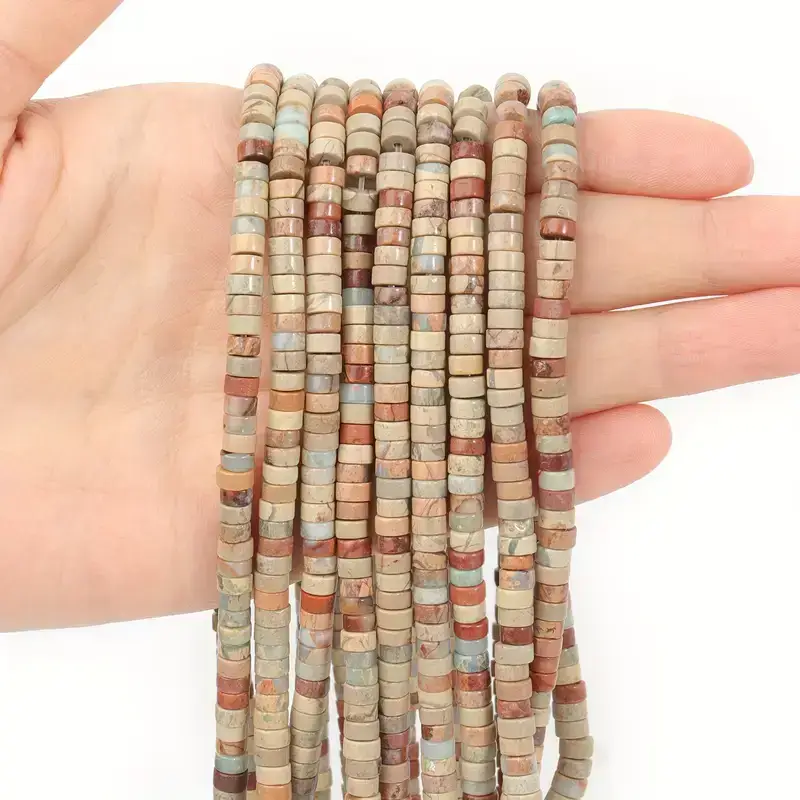 4x2mm Natural Sediment Jasper Beads Crystal Rondelle Beads Bulk - Görüntü 11