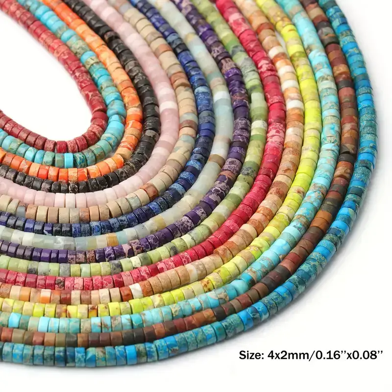 4x2mm Natural Sediment Jasper Beads Crystal Rondelle Beads Bulk - Görüntü 4