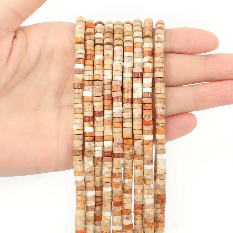 4x2mm Natural Sediment Jasper Beads Crystal Rondelle Beads Bulk - Görüntü 14
