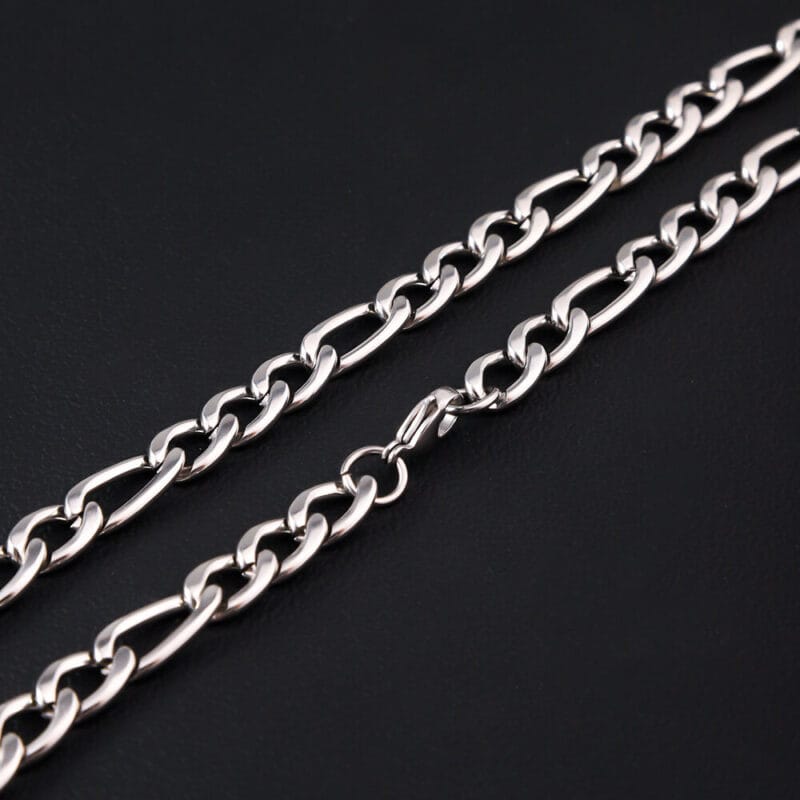 5 9MM Thick Mens Figaro Chain Stainless Steel Wholesale 1