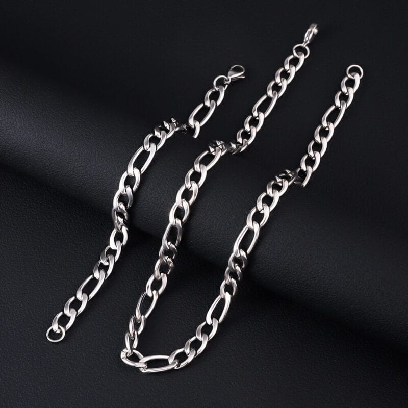 5 9MM Thick Mens Figaro Chain Stainless Steel Wholesale 3