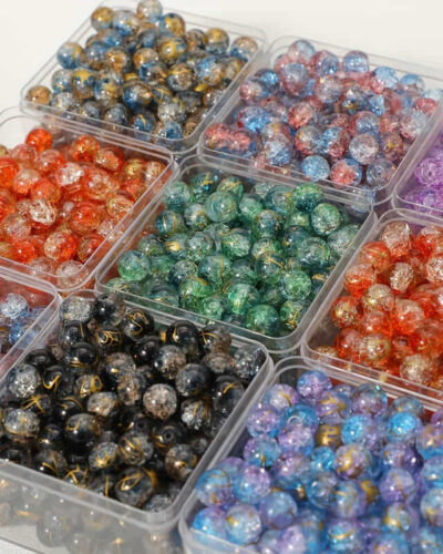 50Pcs10mm Round Crackle Glass Beads Wholesale show