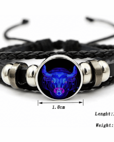 Leather Woven 12 Zodiac Signs Spirit Bracelet Unisex