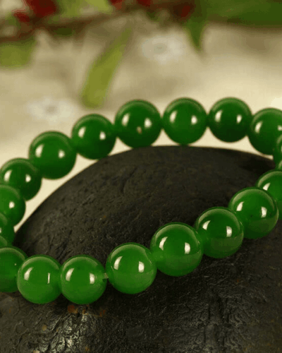 Reiki Meditation Green Jasper Beaded Stretch Bracelet