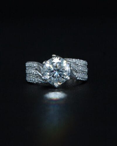 Twisted Multiple Color 5 Carat Pave Diamond Chunky Moissanite Ring for Women