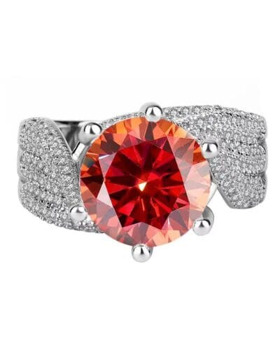Twisted Multiple Color 5 Carat Pave Diamond Chunky Moissanite Ring for Women