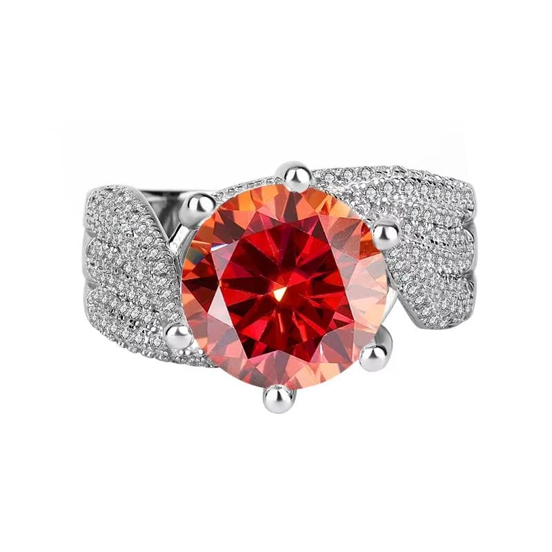 Twisted Multiple Color 5 Carat Pave Diamond Chunky Moissanite Ring for Women