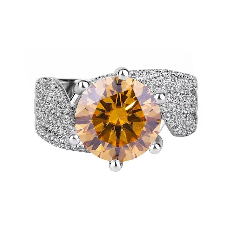 Twisted Multiple Color 5 Carat Pave Diamond Chunky Moissanite Ring for Women