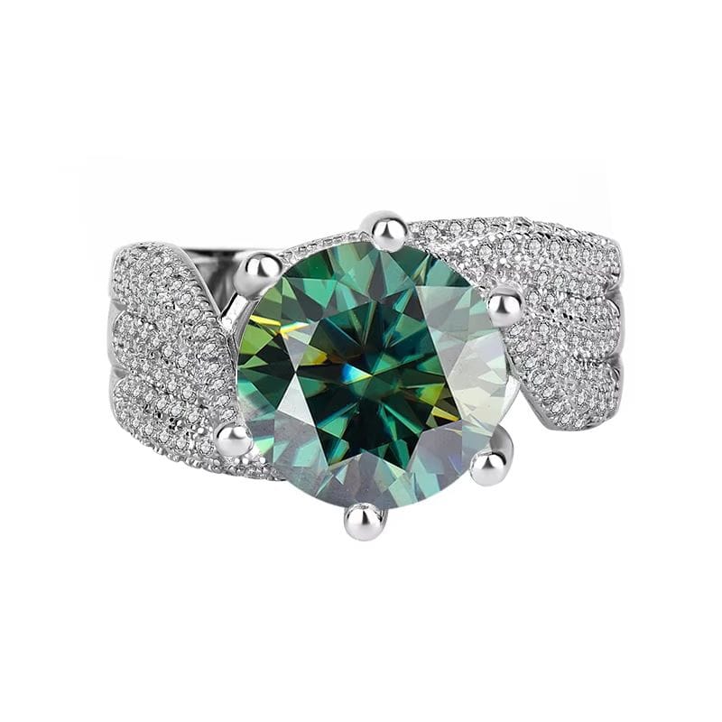 Twisted Multiple Color 5 Carat Pave Diamond Chunky Moissanite Ring for Women