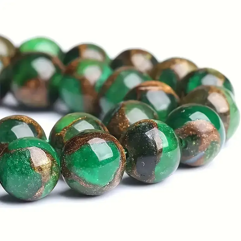 6-10mm Smooth Luxury Green Round Beads Wholesale Strand Beads - Görüntü 2