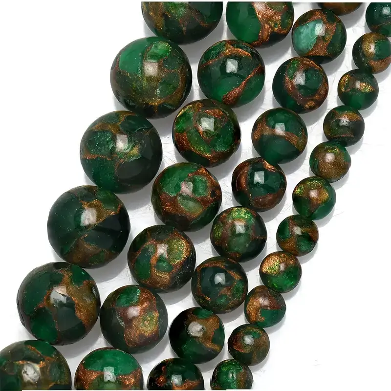 6-10mm Smooth Luxury Green Round Beads Wholesale Strand Beads - Görüntü 6