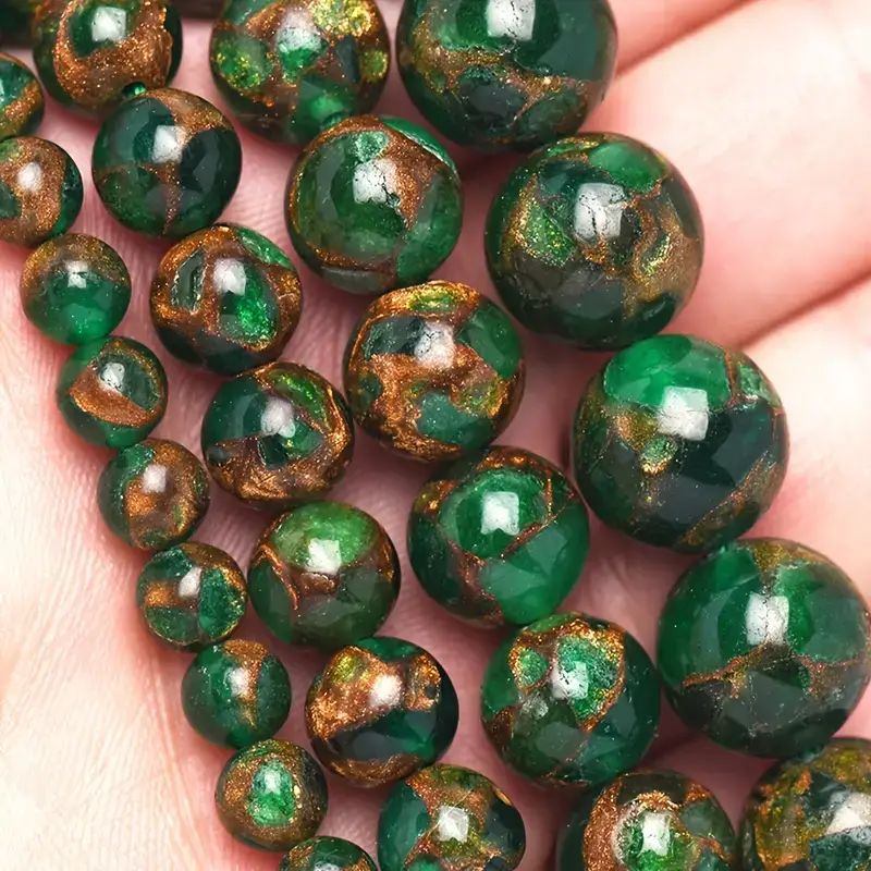 6-10mm Smooth Luxury Green Round Beads Wholesale Strand Beads - Görüntü 7