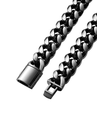 6 14mm Stainless Steel Miami Mens Black Cuban Link Chain Wholesale 2