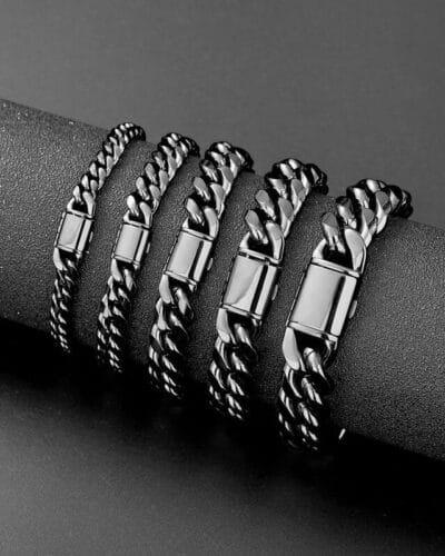 6 14mm Stainless Steel Miami Mens Black Cuban Link Chain Wholesale 5