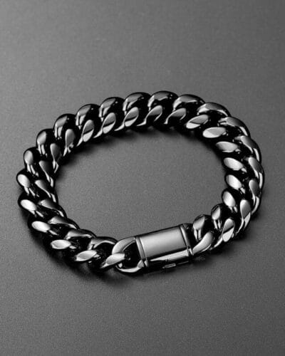 6 14mm Stainless Steel Miami Mens Black Cuban Link Chain Wholesale 8