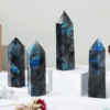 6 Faceted Pointed Crystal Wand Healing Labradorite Tower