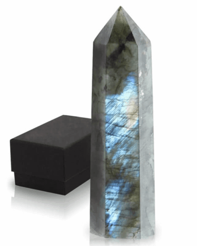 6 Faceted Pointed Crystal Wand Healing Labradorite Tower