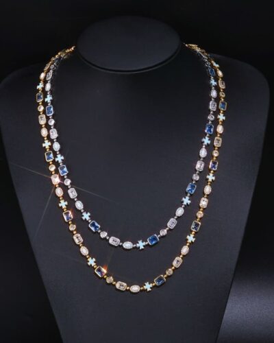 6mm Colorful Multi-gemstone Tennis Chain Necklace Wholesale (7)