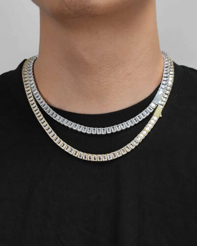 6mm Square Zircon Tennis Necklace Bracelet for Men (1)