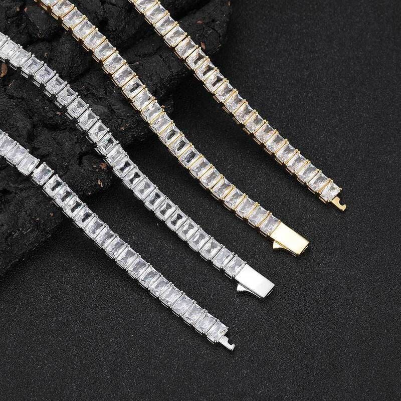 6mm Square Zircon Tennis Necklace Bracelet for Men - Görüntü 6