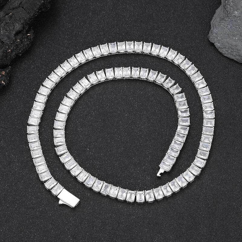 6mm Square Zircon Tennis Necklace Bracelet for Men - Görüntü 8