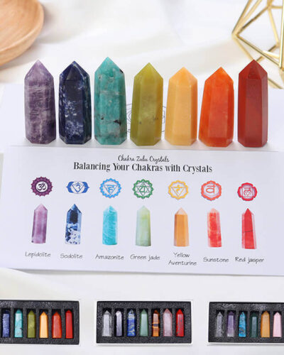 7 Chakra Energy Crystal Towers Box Set Wholesale