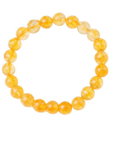 8MM Natural Yellow Citrine Beaded Crystal Bracelet Wholesale