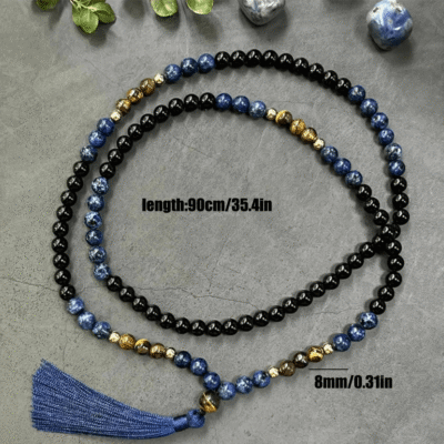 8MM Unisex Natural Mala Beads Crystal Necklace