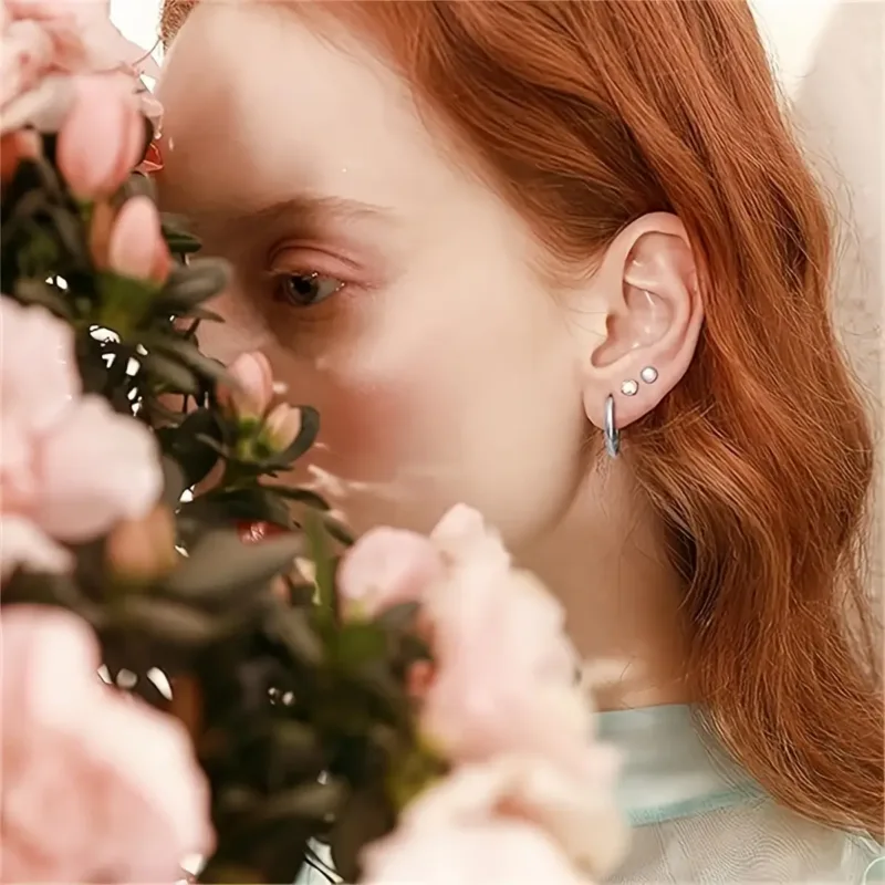 8pcs Surgical Steel Body Piercing Jewelry Wholesale Stud Earrings 1