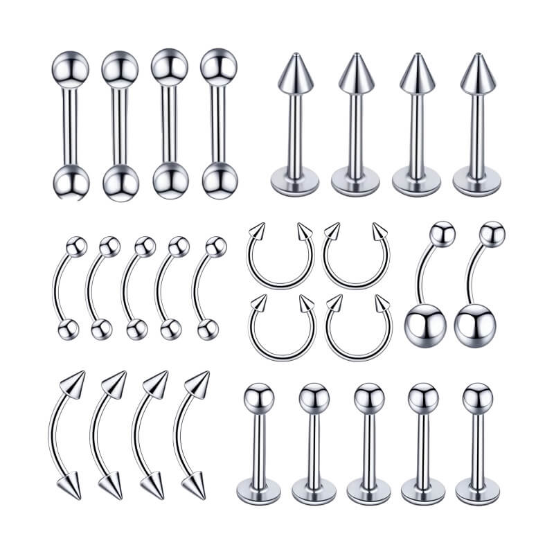 8pcs Surgical Steel Body Piercing Jewelry Wholesale Stud Earrings 1