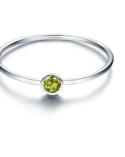 925 Silver Simple Birthstone Rings for Women 11
