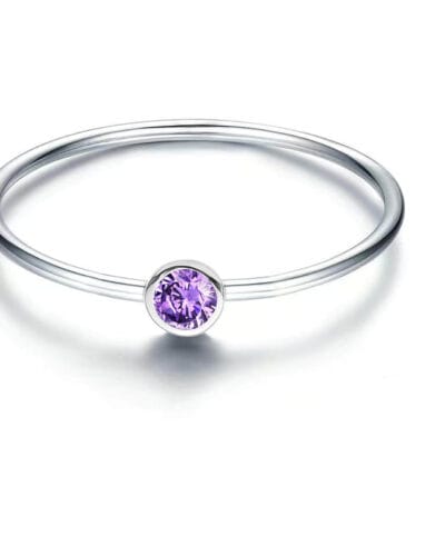925 Silver Simple Birthstone Rings for Women 13