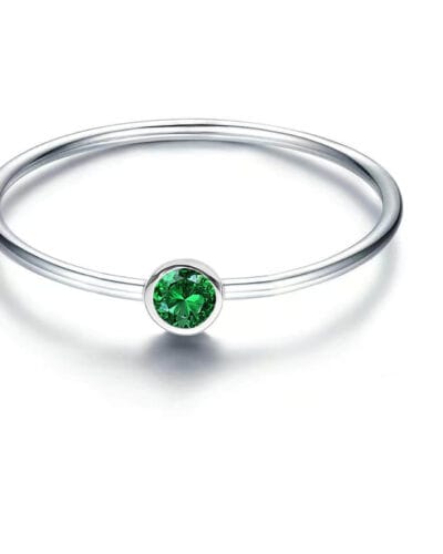 925 Silver Simple Birthstone Rings for Women 14