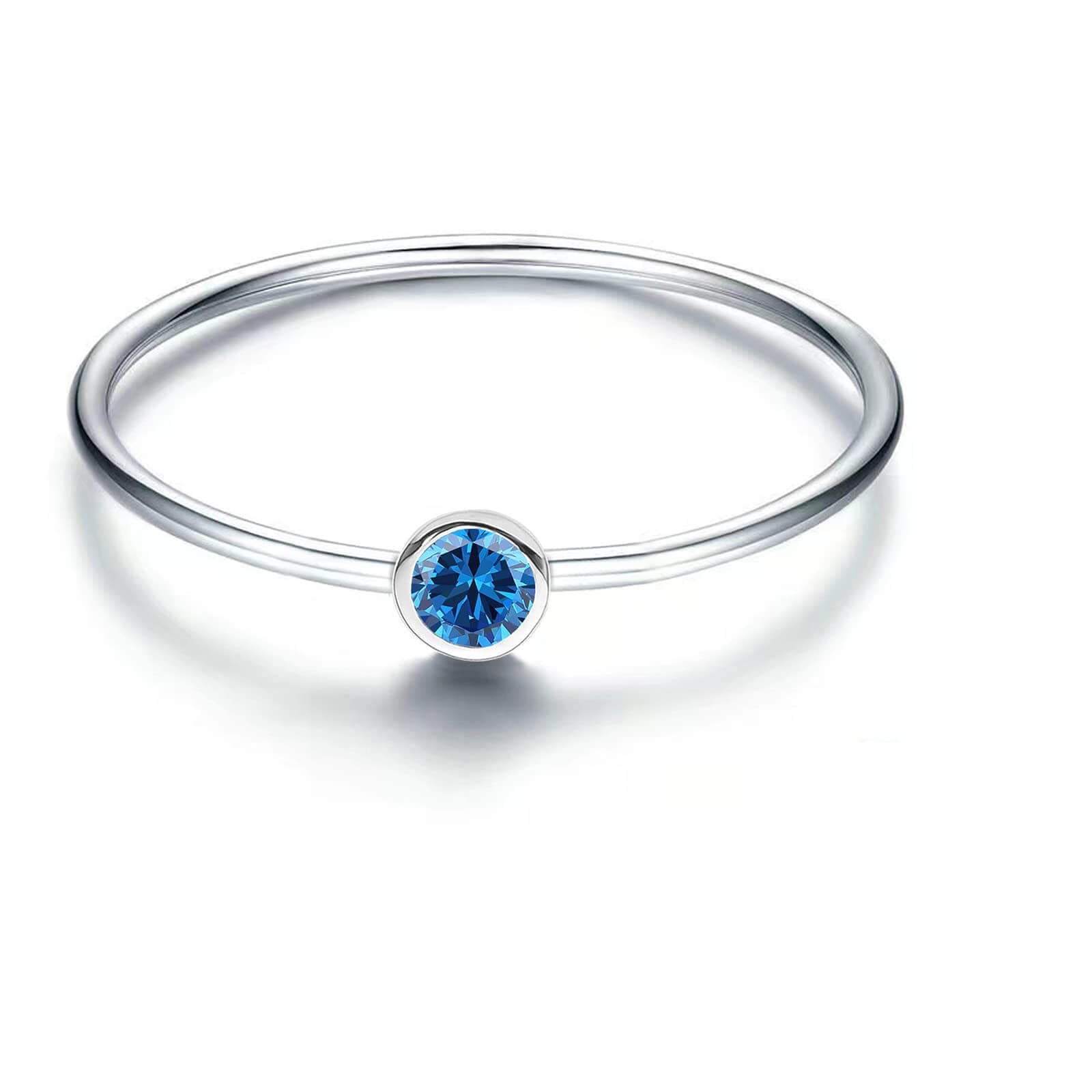S925 Silver Simple Birthstone Rings for Women - Image 16