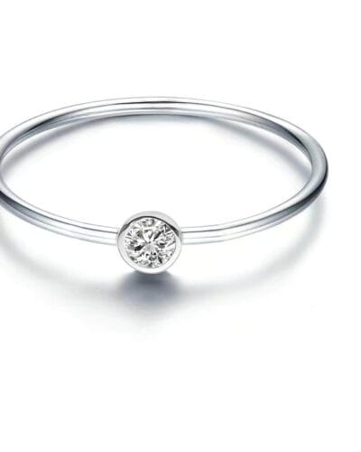 925 Silver Simple Birthstone Rings for Women 16