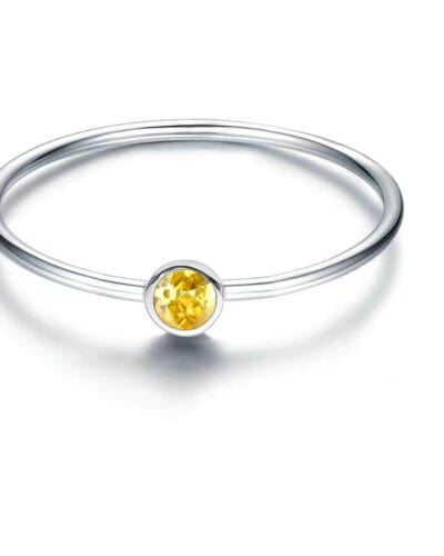 925 Silver Simple Birthstone Rings for Women 8