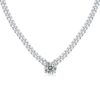 925 Sterling Silver 3MM Cuban Link Chain with Moissanite Pendant Wholesale (5)