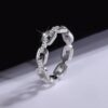 925 Sterling Silver Chain Link Moissanite Ring