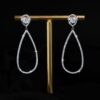 925 Sterling Silver Drop Moissanite Hoop Earring