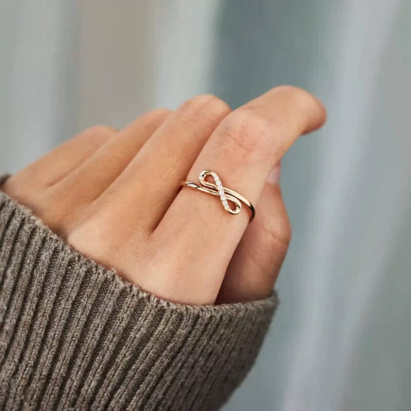 925 Sterling Silver Infinity Ring with CZ 2