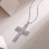 925 Sterling Silver Necklace with Moissanite Cross Pendant