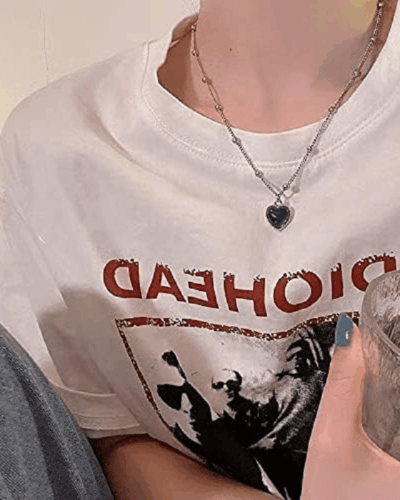 Mood Temperature Sense Heart Shape Necklace Bracelet Set