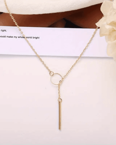 Thin Y-Shaped Necklace O-Buckle Collarbone Chain