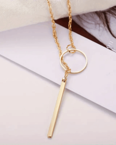 Thin Y-Shaped Necklace O-Buckle Collarbone Chain