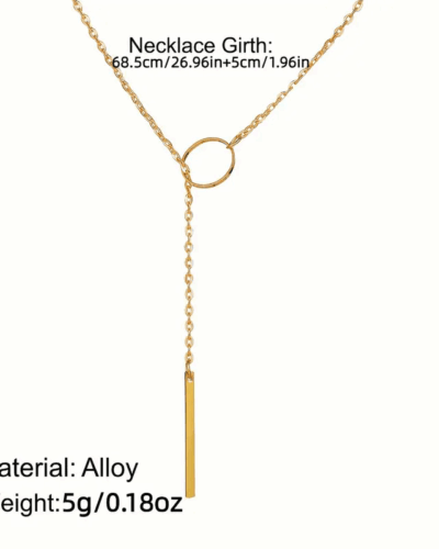 Thin Y-Shaped Necklace O-Buckle Collarbone Chain