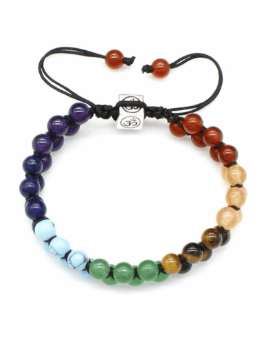 Double-Layered Woven 7 Chakra Healing Bracelets for Reiki