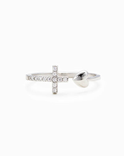Adjustable Heart and Cross Ring for Daughter SHOW