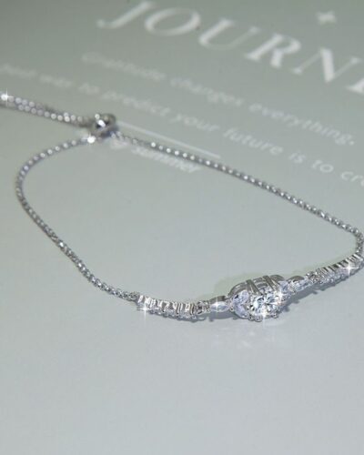 Adjustable Moissanite Bracelet with 925 Sterling Silver